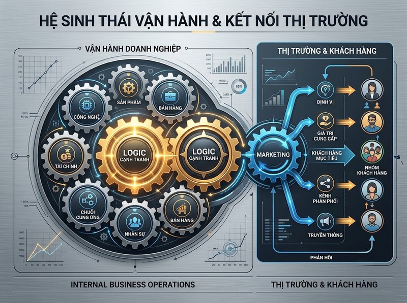 Chiến lược marketing và chiến lược kinh doanh khác nhau về phạm vi thế nào?